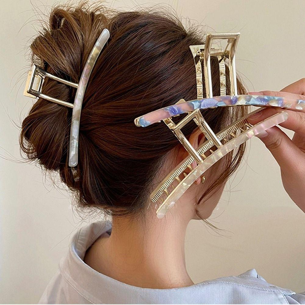 26EDIE Kẹp Tóc Hình Cá Mập Họa Tiết Hình Học Đơn Giản Ngọt Ngào Cho Nữ