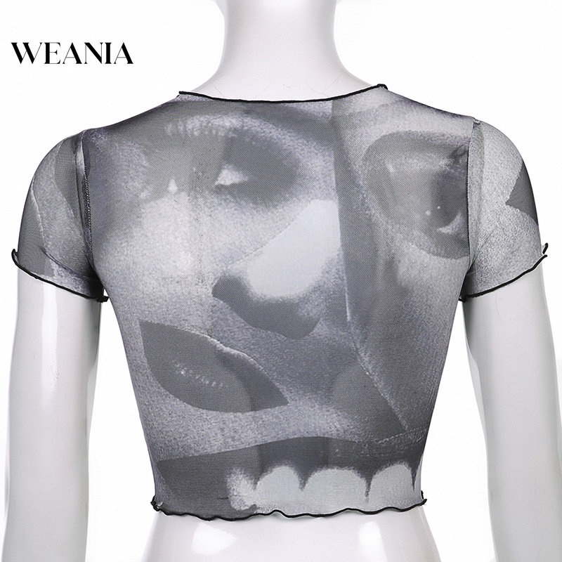 Áo Thun Ngắn Tay In Hình Đôi Mắt Vui Nhộn Thời Trang Cho Nữ