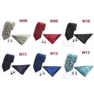 Set phụ kiện EFAN cà vạt khăn tay vuông và cặp khuy măng sét nhiều màu sắc tùy chọn thời trang dành cho nam
