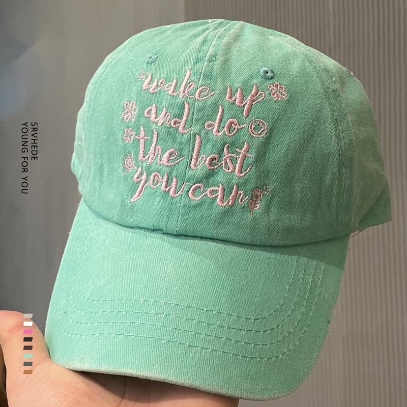 Mũ Lưỡi Trai Mềm Thêu Chữ Phong Cách Hàn Quốc Thời Trang