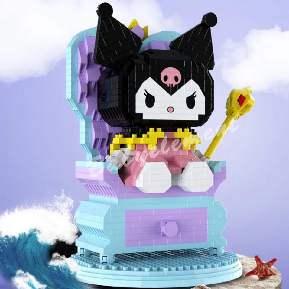 Sanrio Bộ Tương thích với  Khối xây dựng Kuromi Đồ Chơi Lắp Ráp Mô Hình DIY Trang trí Quà tặng