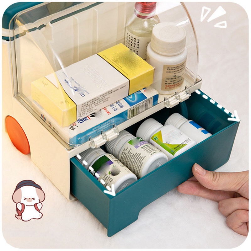 Hộp Đựng Thuốc Cỡ Lớn Thiết Kế Dễ Thương Tiện Dụng Cho Gia Đình / Văn Phòng