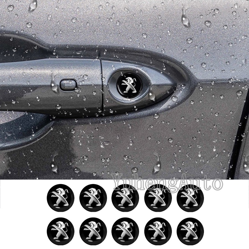 Set 10 Miếng Dán Trang Trí Nút Khóa Cửa Xe Hơi Peugeot 2008 208XS 308GTi RCZ