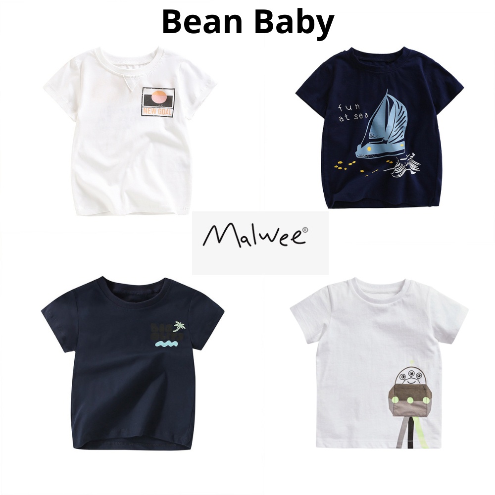 Áo phông bé trai áo thun ngắn tay hãng Malwee nội địa Trung chất cotton mềm mại dành cho bé từ 11kg đến 23kg