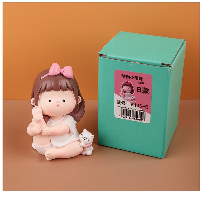 Cô Gái Tập yoga Nhỏ Dễ Thương Để Bàn Trang Trí Nội Thất Xe Hơi