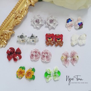 Set 20 Hoa Bột Cao Cấp Ôm Đá Đính Móng