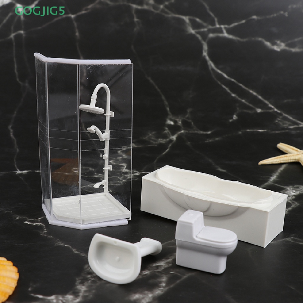 Set Mô Hình Bồn Tắm + Bồn Vệ Sinh Mini Tỉ Lệ 1: 25 Trang Trí Nhà Búp Bê 1: 25