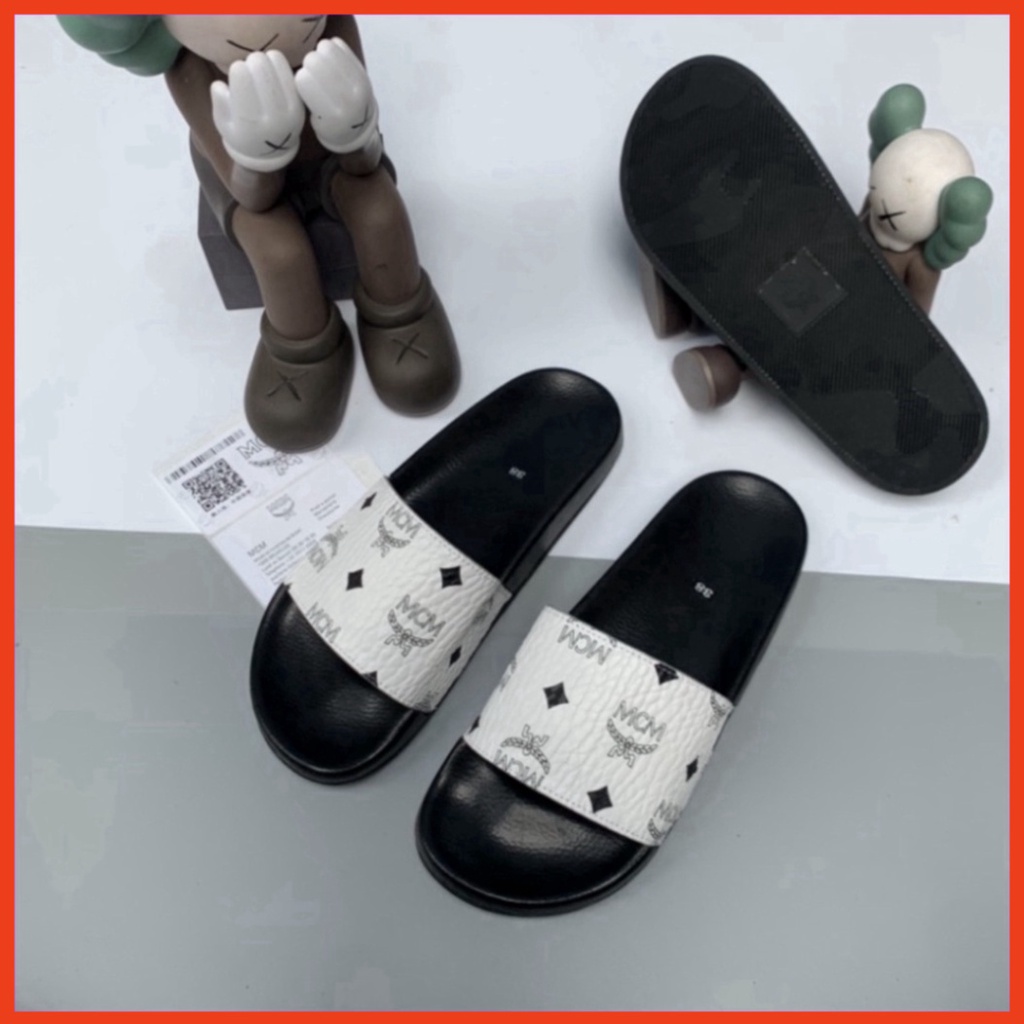 FREE SHIP Dép lê nam quai ngang in hình MCM - Dép nam quai da sần chất Xmenshop Xmenshop3
