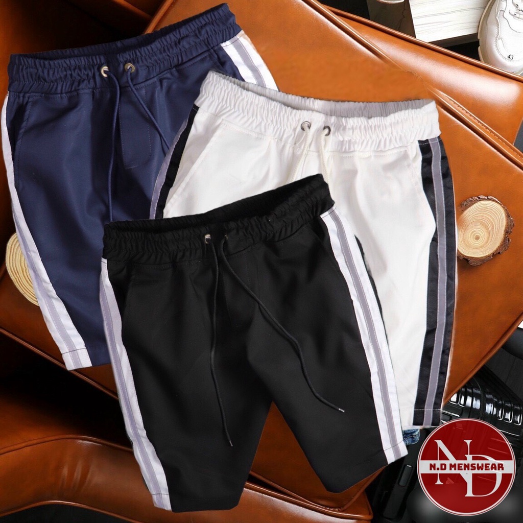 QUẦN SHORT KAKI NAM VIỀN SỌC XÁM - N.D MENSWEAR