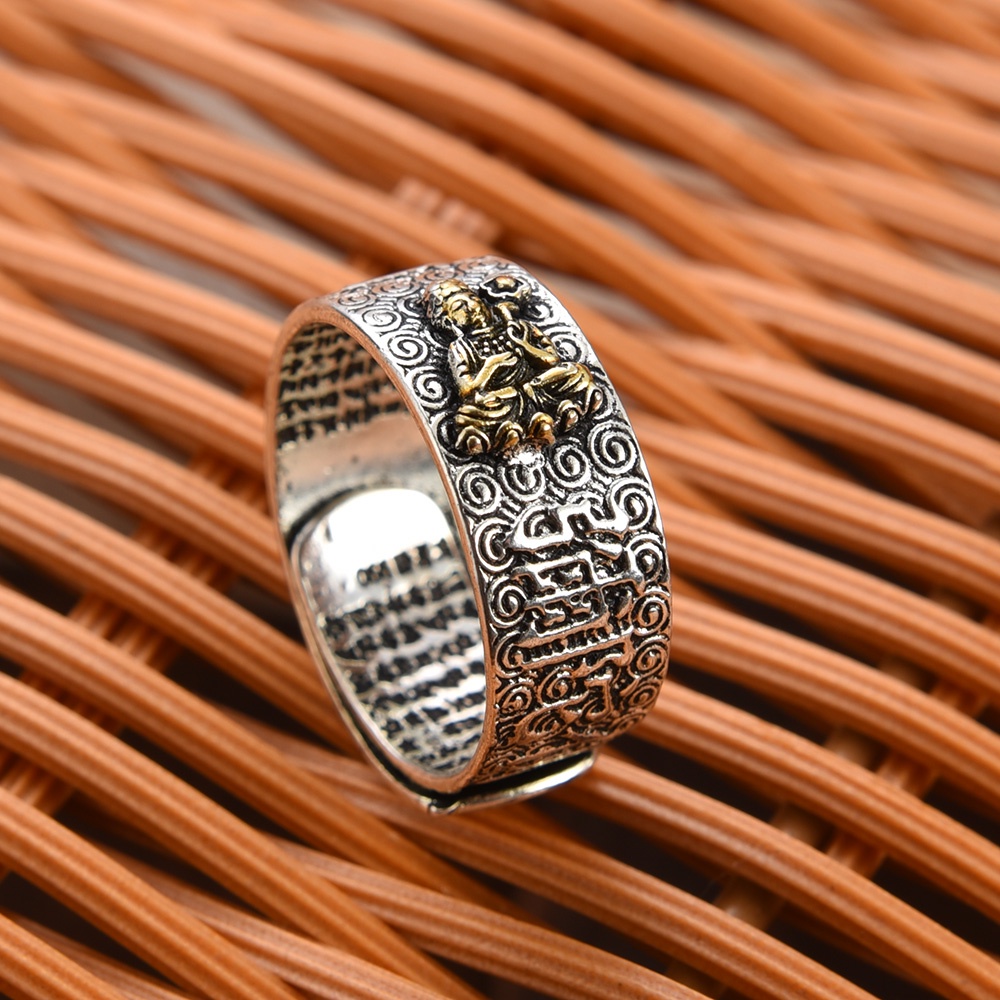 1 Nhẫn Namo Amitabha Guardian Màu Sắc Cổ Điển Có Thể Điều Chỉnh Kích Cỡ Cho Nam Và Nữ