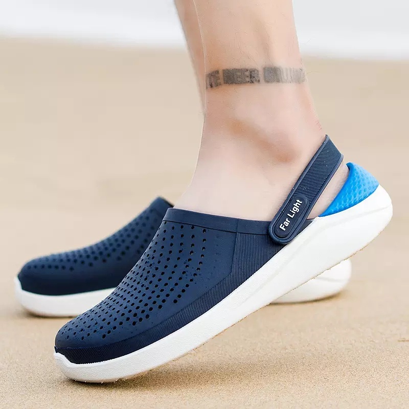 Men's Sandals and Slippers Beach Shoes Couple Models Non-slip Toe Flat Heel Mules Clogs Sandals