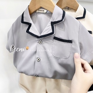 [XẢ KHO] Bộ short sơ mi Pizama Hàn bé trai