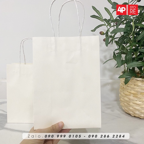01 TÚI KRAFT TRẮNG 15X20X8CM  - HỎA TỐC