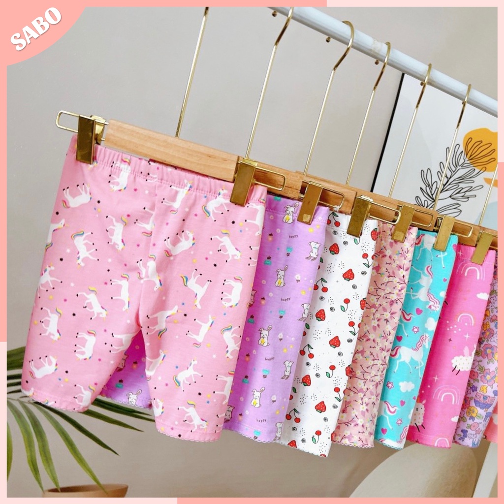 Set 3 Quần Legging Lửng Hoạ Tiết Cho Bé Gái Mịn Đẹp, Đáng Yêu, Quần Ngố Cho Bé - SABOMART