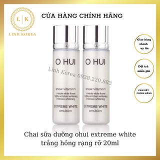 Chai sữa dưỡng ohui extreme white trắng hồng rạng rỡ 20ml