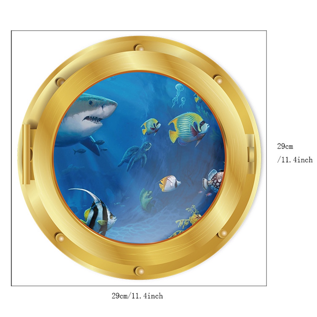 Giấy Dán Tủ Lạnh Tự Dính Bằng PVC Hình Cá Heo 3D Trang Trí Nhà Cửa