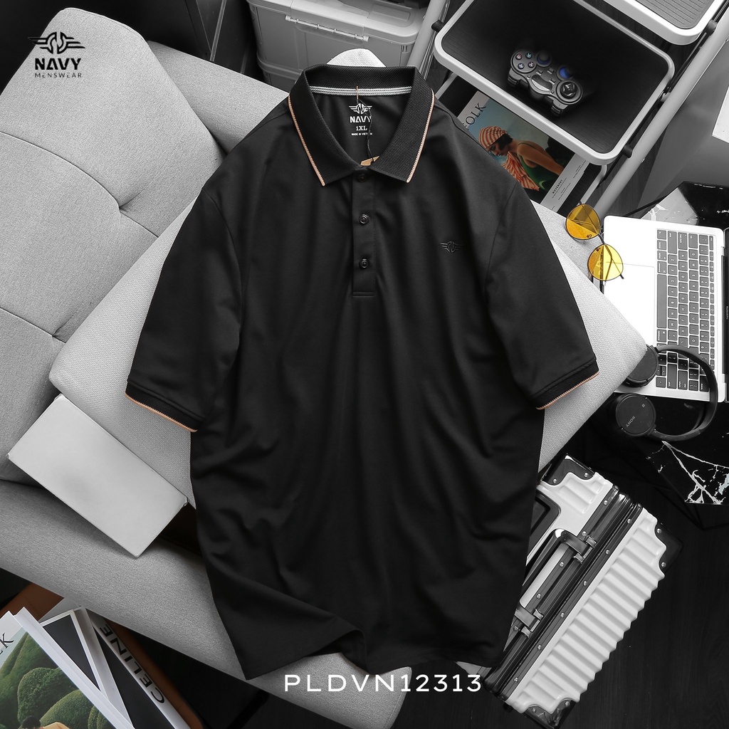 BIGSIZE NAM 80-140KG ÁO POLO VIỀN THÊU LOGO PL014 2BIG NAVY STAR