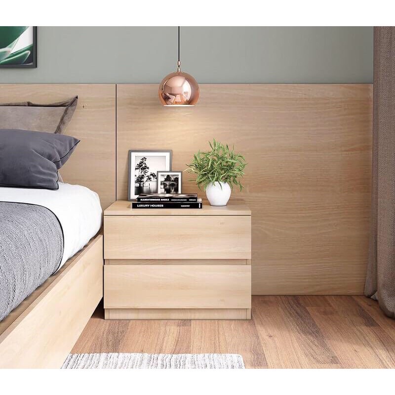 tủ đầu giường gỗ mdf 2 ngăn kéo