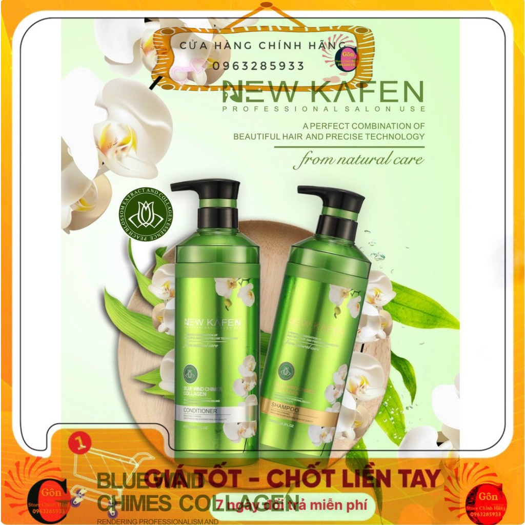 Cặp dầu gội xả Kafen Hoàn Hình 800ML Phục Hồi Tóc Hư Tổn, Tóc Nát, Tóc Yếu