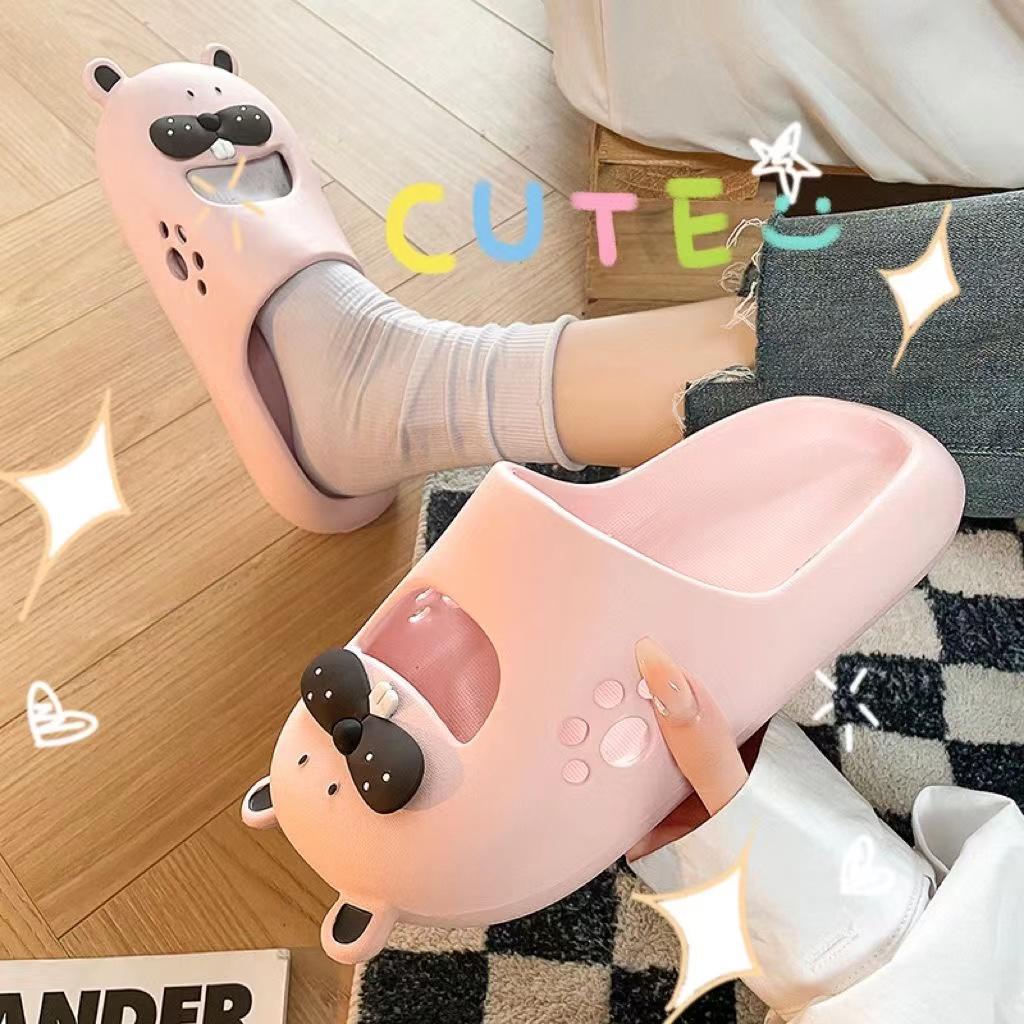 Dép Đi Trong Nhà Nhẹ Nhàng Đế Mềm Họa Tiết Hoạt Hình Dễ Thương Cho Nữ