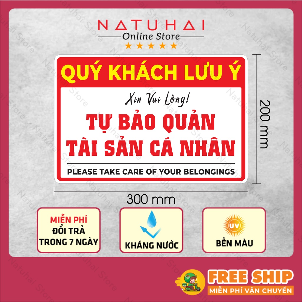 Decal tự bảo quản tài sản cá nhân, đồ đạt cá nhân, tư trang chất liệu kháng nước, bền màu, đổi trả miễn phí trong 7 ngày