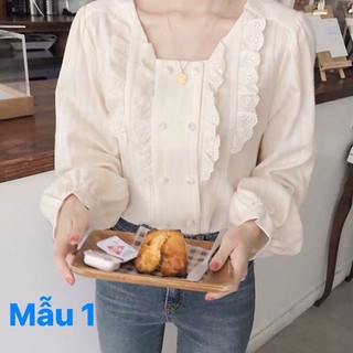 Áo sơmi tiểu thư nhiều mẫu_ Áo dài tay kiểu_ Áo ren