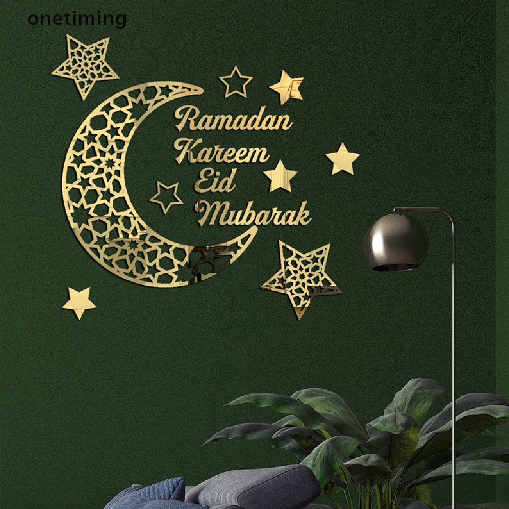 Đề Can Dán Tường DIY Họa Tiết Trăng Sao Phong Cách Ramadan Hồi Giáo Trang Trí Nhà Cửa