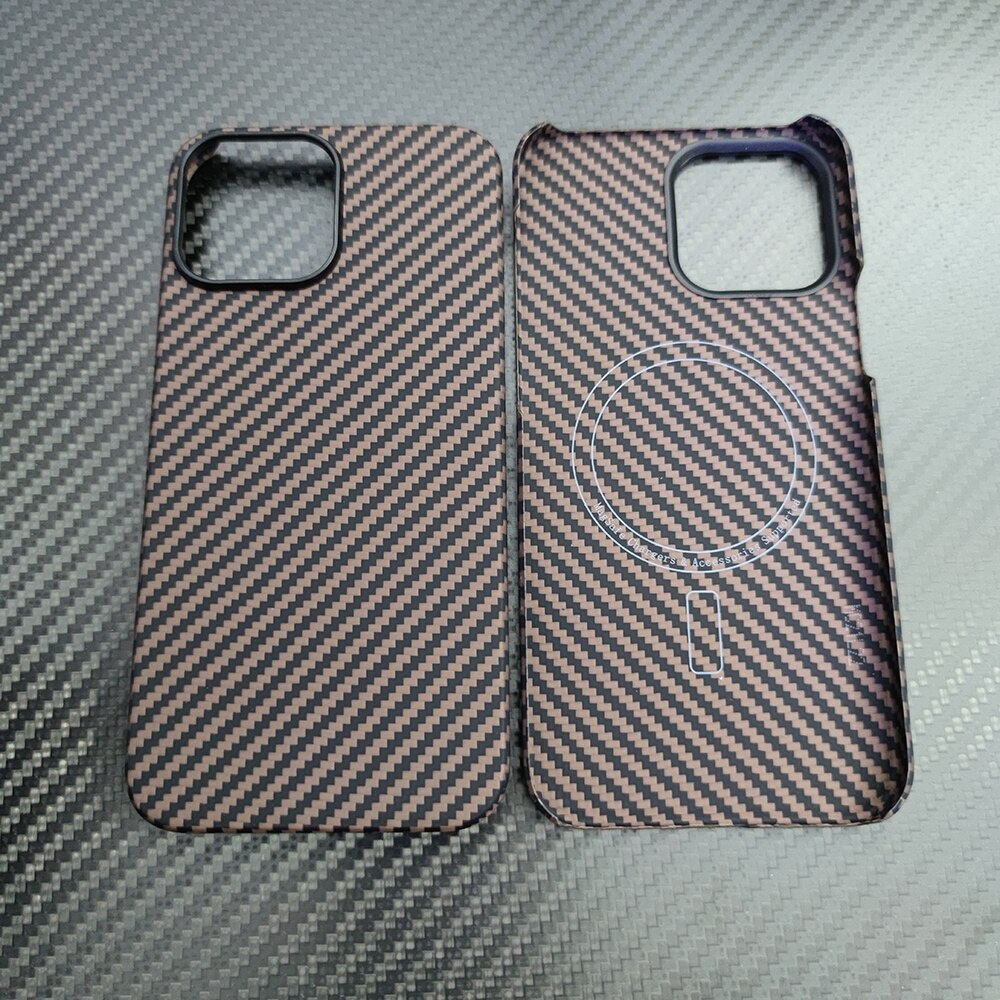 Ốp Điện Thoại Sợi carbon Từ Tính Siêu Mỏng Màu Xanh Dương Cho iPhone 14 13 pro max 14 pro13