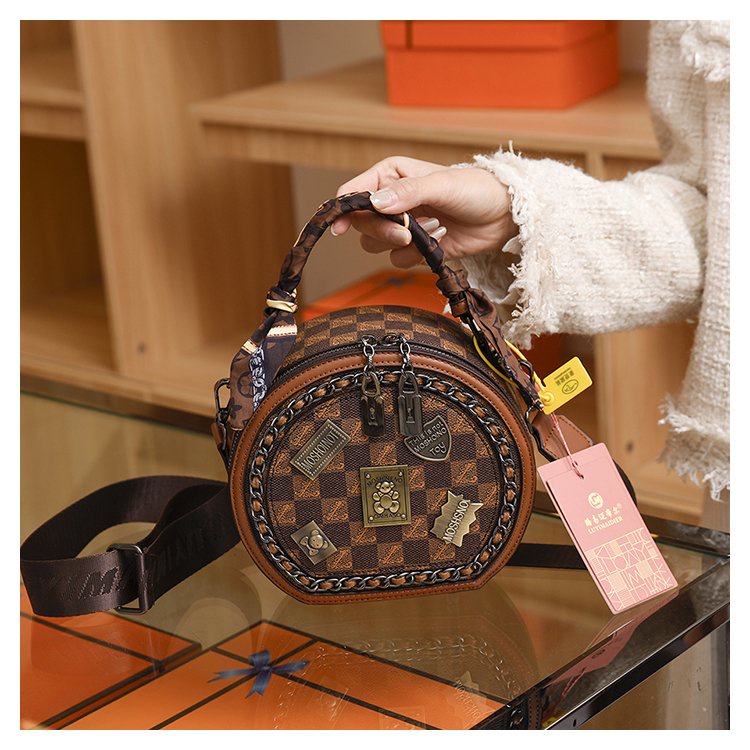 Túi Đeo Chéo Da pu Phối Pvc Màu Tương Phản Thời Trang Cho Nữ