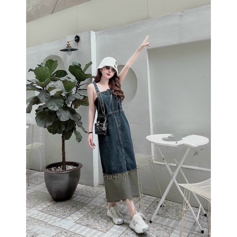 Váy yếm bò phối màu
