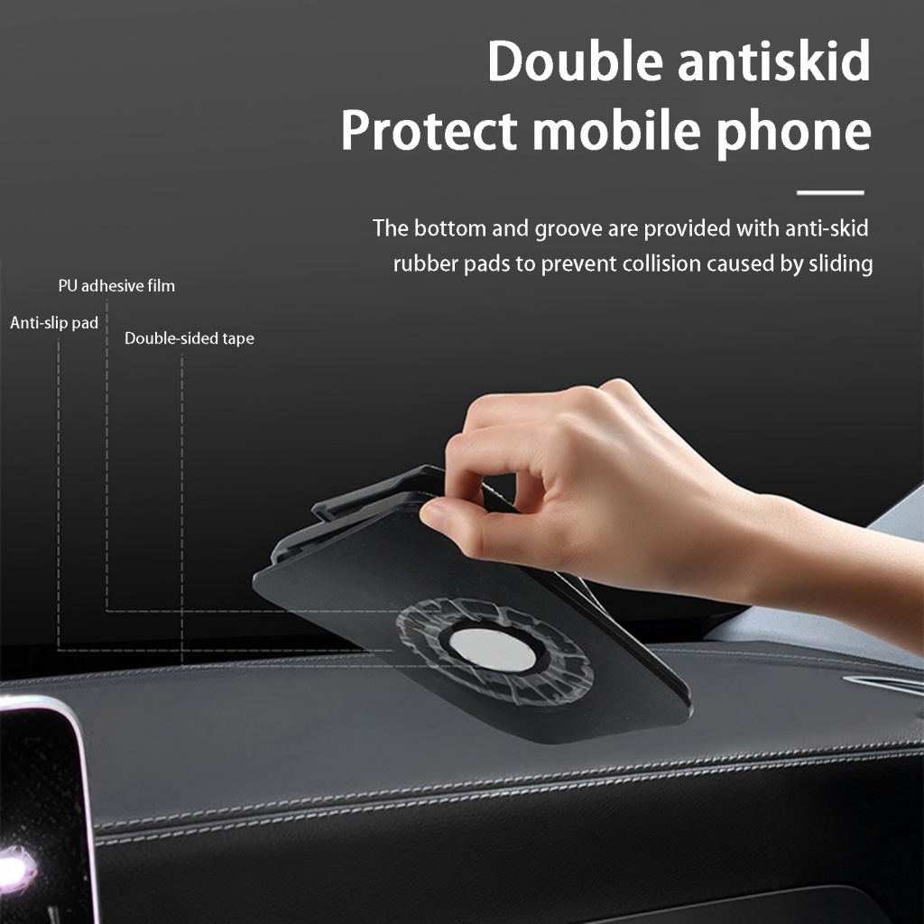 Giá Đỡ Máy Tính Bảng Hai Lớp Chống Trượt Chống Sốc Đính Kim Cương Giả Hình Hoa Hướng Dương Cho Xe Hơi