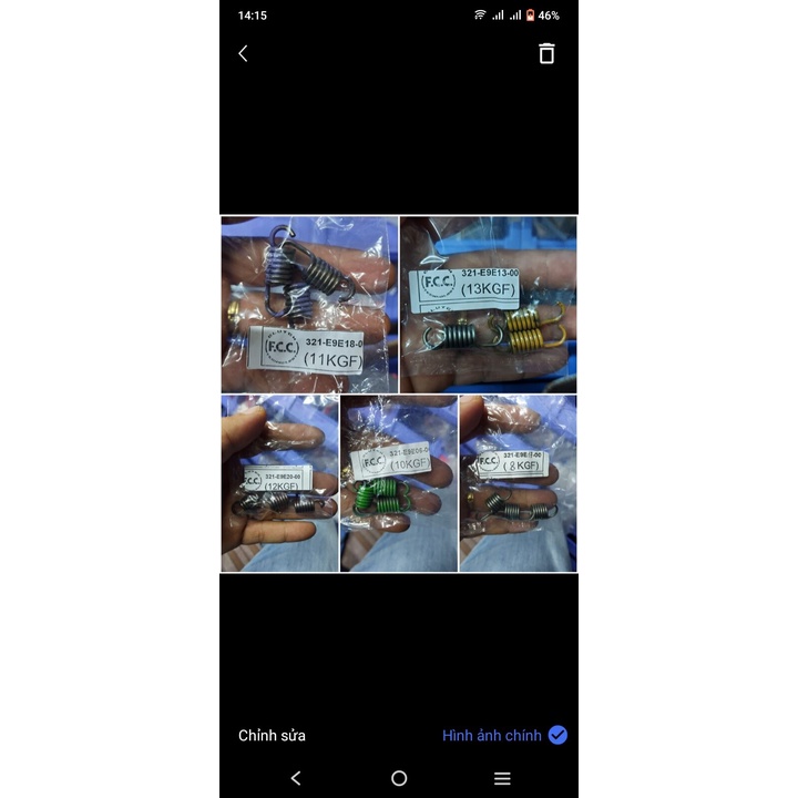 Lò xo bố 3 càng FCC 8KG/10KG/11KG/12KG/13KG  cho xe Honda PCX AB 125/150 VAIRO, SH MODE, SH, VISION, LEAD