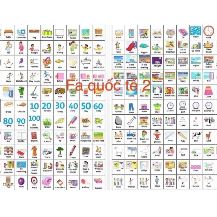 Sticker từ vựng Family & Friends bản quốc tế............