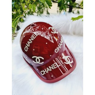 Nón đính đá / nón bảo hiểm đính đá chanel logo