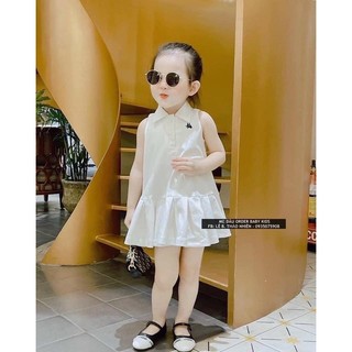 Váy polo đuôi cá màu trắng cho bé