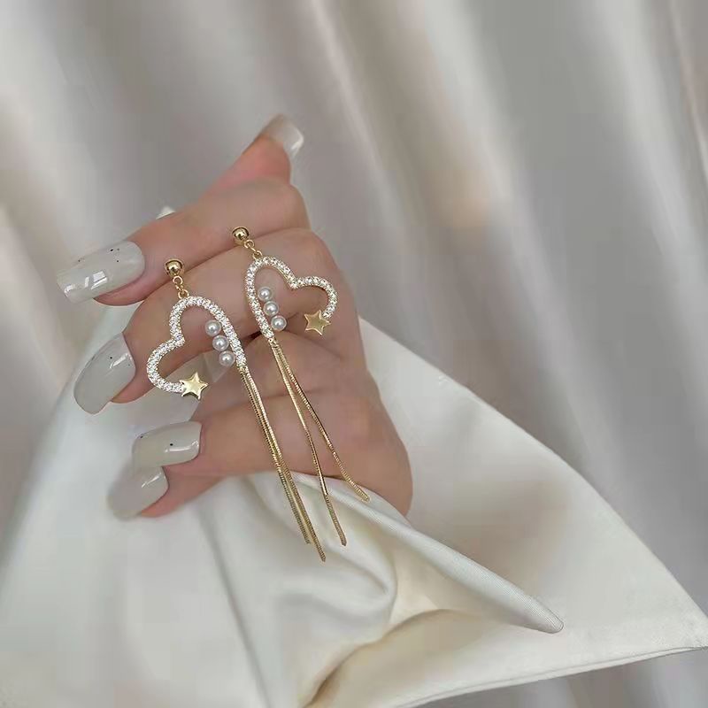 Đôi Bông Tai Mạ Vàng 17KM Hình Trái Tim Thanh Lịch Cho Nữ