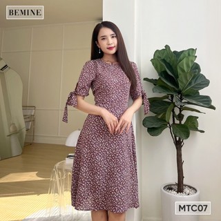 Đầm tay ngắn cột nơ BEMINE MTC07