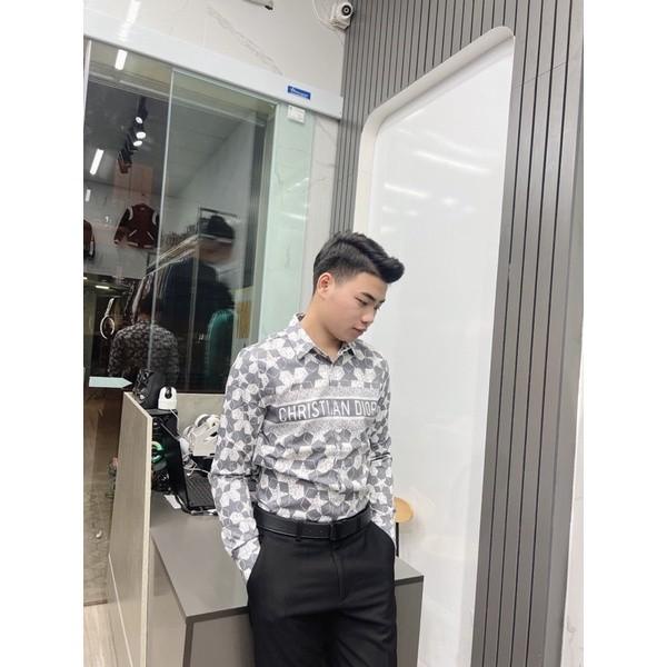sơ mi nam dior hoạ tiết hoa văn 3307