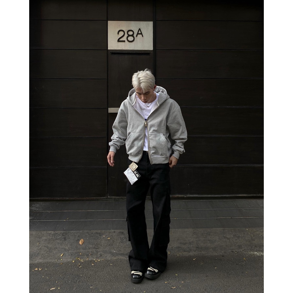 ÁO HOODIE ZIP - SS23 ESCAPE BROWN HOODIE ZIP - BLACK/ GREY/ BROWN