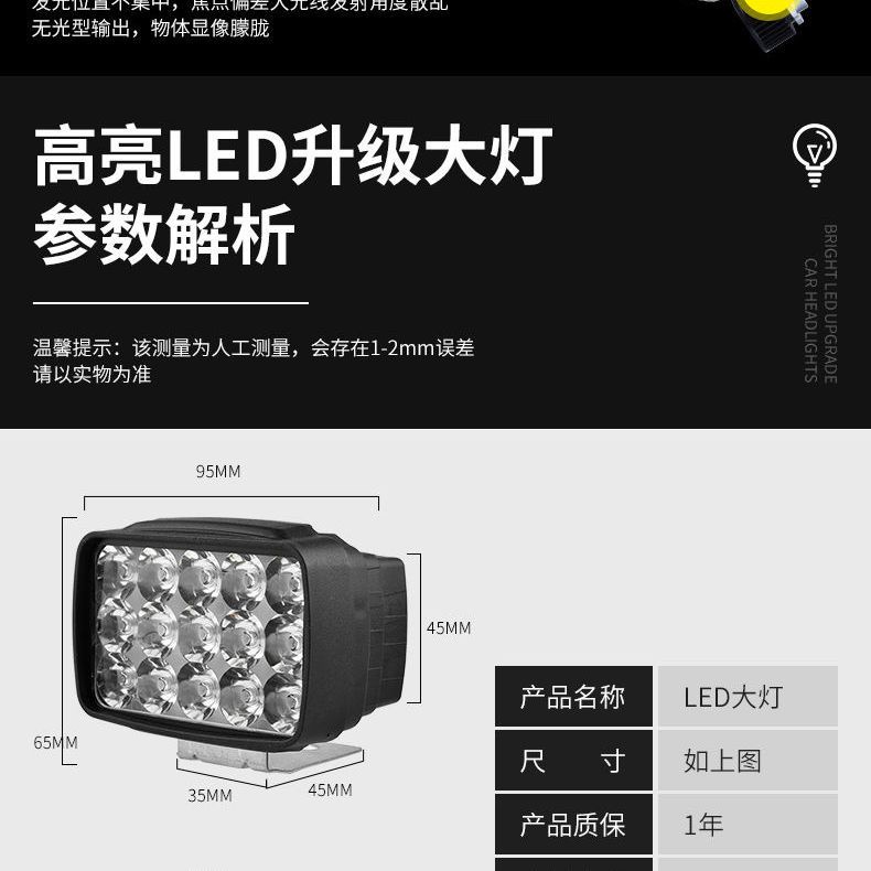Đèn Pha LED 12V 48V 60V 72V Siêu Sáng Chất Lượng Cao Dành Cho Xe Hơi / Xe Máy