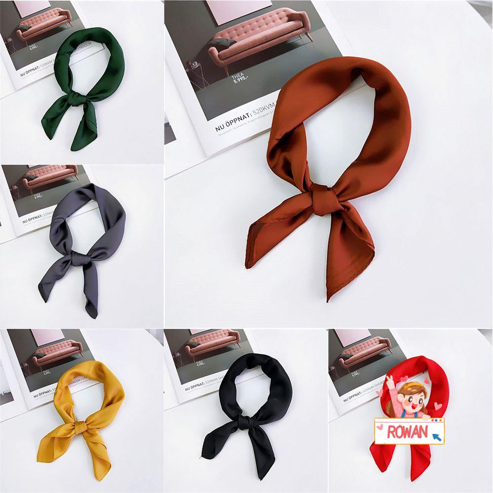 Khăn Choàng Cổ Hình Vuông Màu Trơn Thời Trang Vintage Dành Cho Nữ