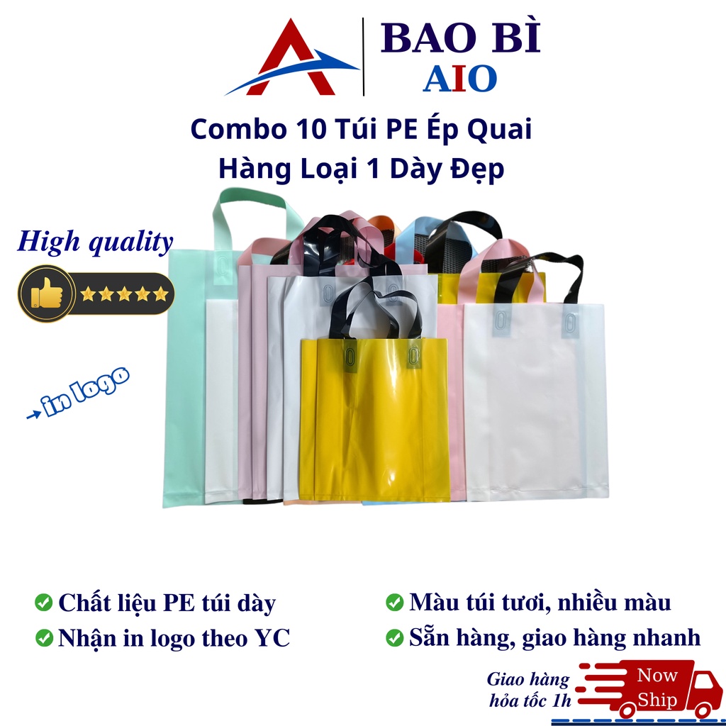(Set 10 túi)-Túi Xoài Ép Quai Túi Gắn Quai Đựng Quần Áo Mỹ Phẩm Quà Tặng Hàng Loại 1 Dày Dặn Xinh Xắn