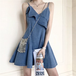Đầm jean - đầm ulzzang 2 dây