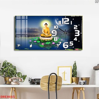 Tranh Đồng Hồ Tráng Gương Treo Tường Phật Giáo