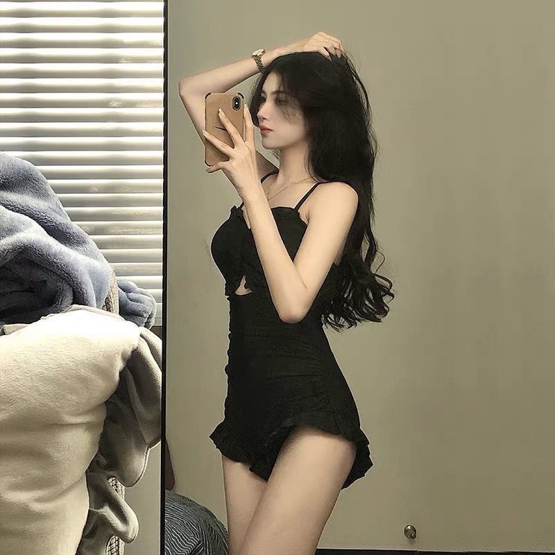 Bikini đi biển 1 mảnh, đồ bơi nữ liền thân che khuyết điểm kín đáo, áo tắm biển nữ đen sang chảnh quyến rũ | BigBuy360 - bigbuy360.vn