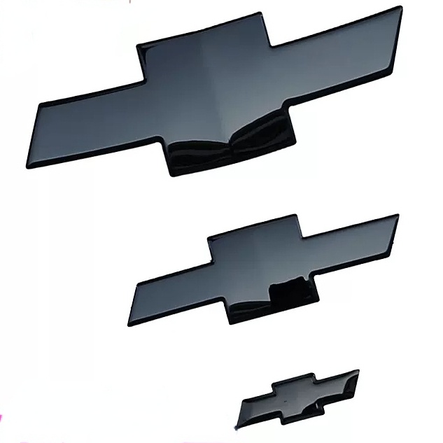 Bộ 2 / 3 Miếng Dán logo Trước Và Sau Bằng Thép Không Gỉ Màu Đen Cho chevrolet old cruze 09-14 malibu