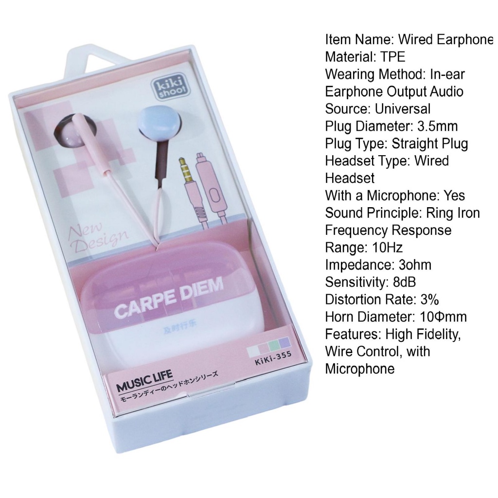 Tai Nghe Nhét Tai Có Dây 3.5mm HD Họa Tiết Hoa Hướng Dương Hoạt Hình Cho Bé