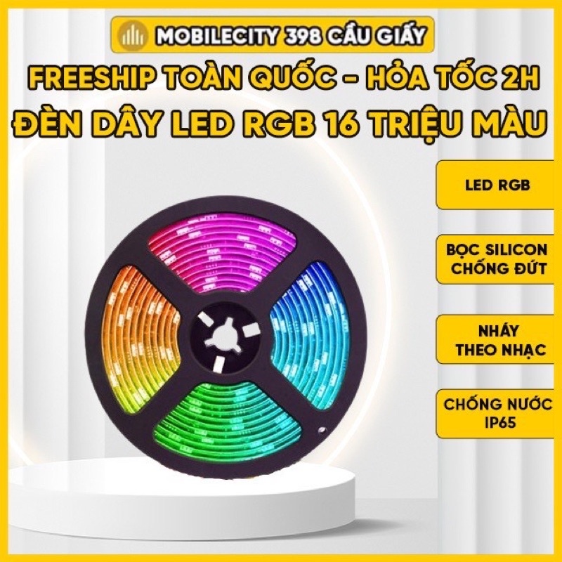 Đèn Dây LED RGB 16 Triệu Màu | Đèn LED TikTok , Nháy Theo Nhạc, Decor Phòng - MobileCity 398 Cầu Giấy