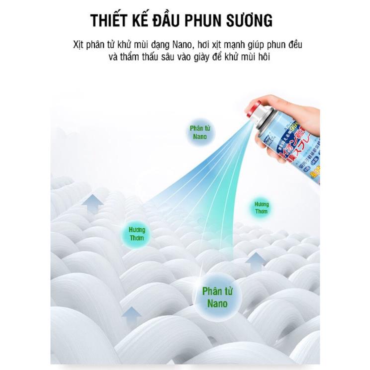 Chai Bình Xịt Khử Mùi Hôi Cho Giày/Dép Nhật Bản - Lưu Giữ Hương Thơm Cực Lâu