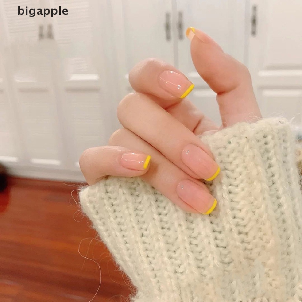 Set 24 Móng Tay Giả Phủ Toàn Diện Bằng Acrylic Màu Nude Đơn Giản